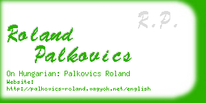 roland palkovics business card